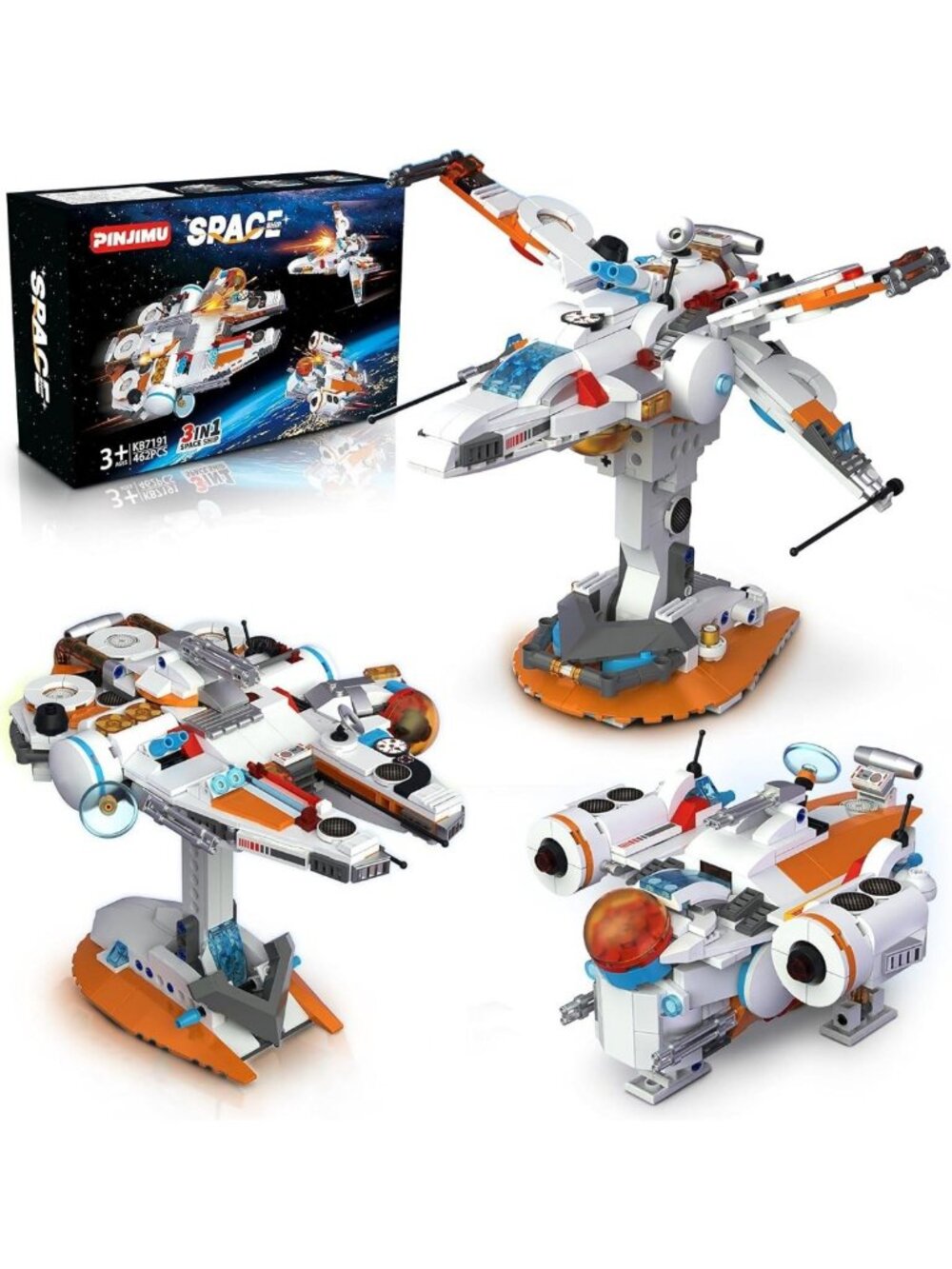3-in-1 Space Vehicle Building Set | Creative STEM Toy for Kids 8+ | Drone